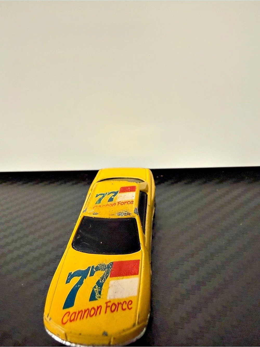 Vintage #77 Cannon Force 9006 Yellow Diecast Race Car JDM